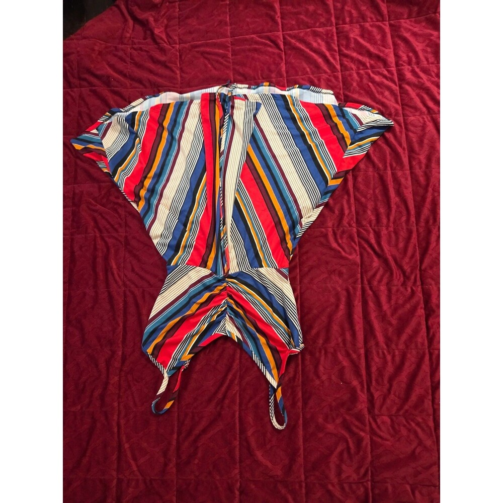 Women’s A-Line Sleeveless Summer Dress Vertical Striped Print Size Medium